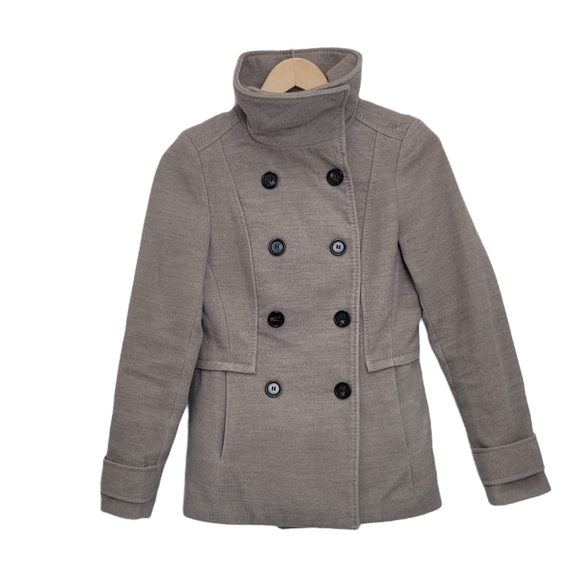 H&M Pea Coat Beige Tan Fall Winter Size 4 - Picture 1 of 9